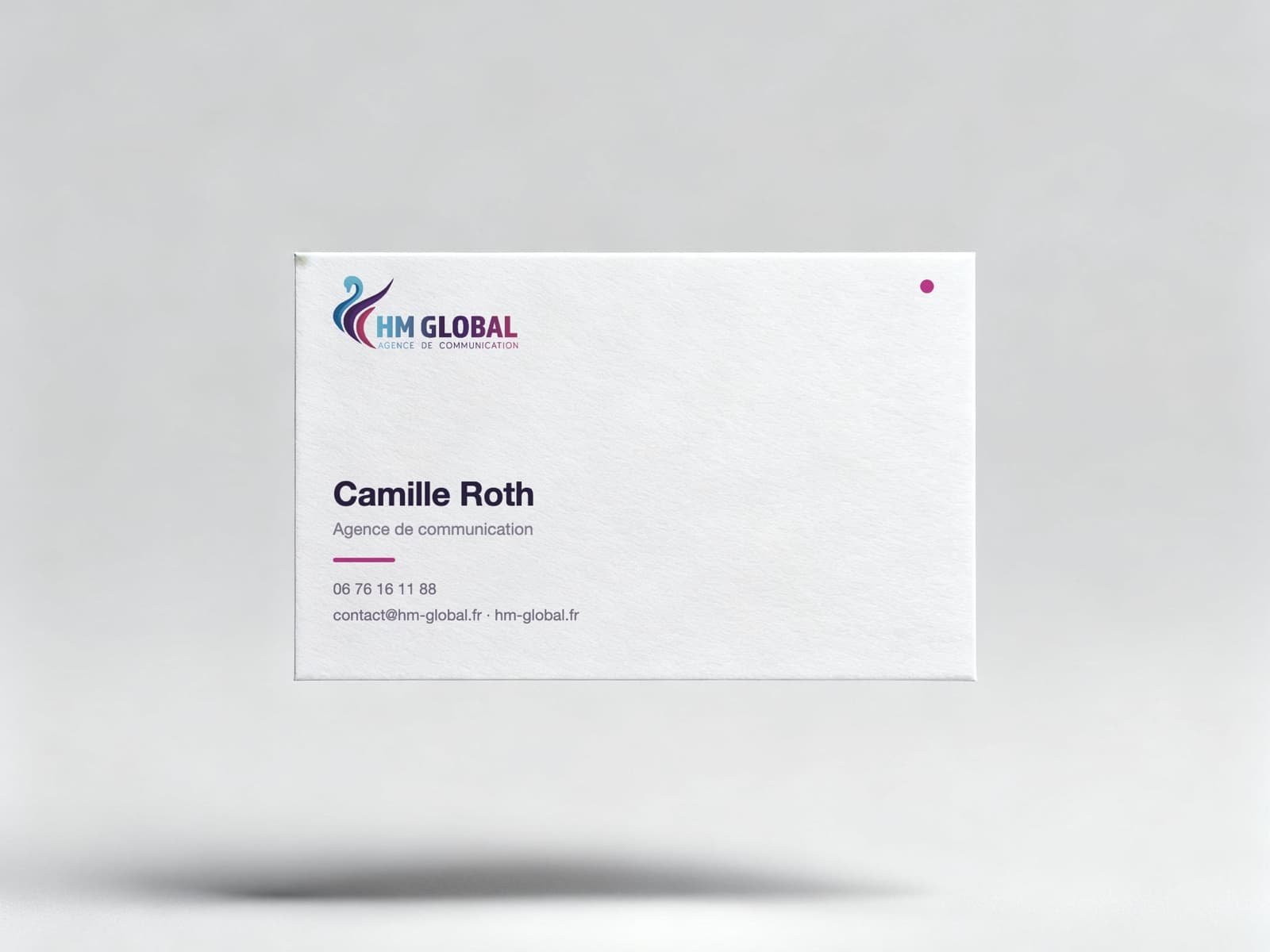 Carte de visite HM Global imprimée, papier 350 g