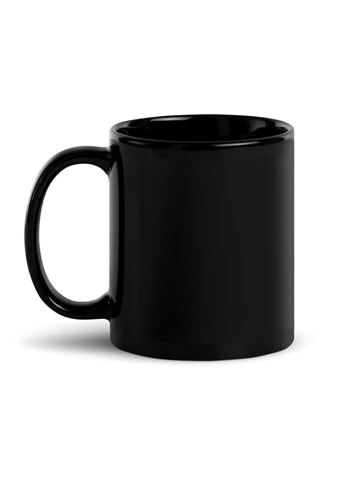 Mug noir brillant personnalisé